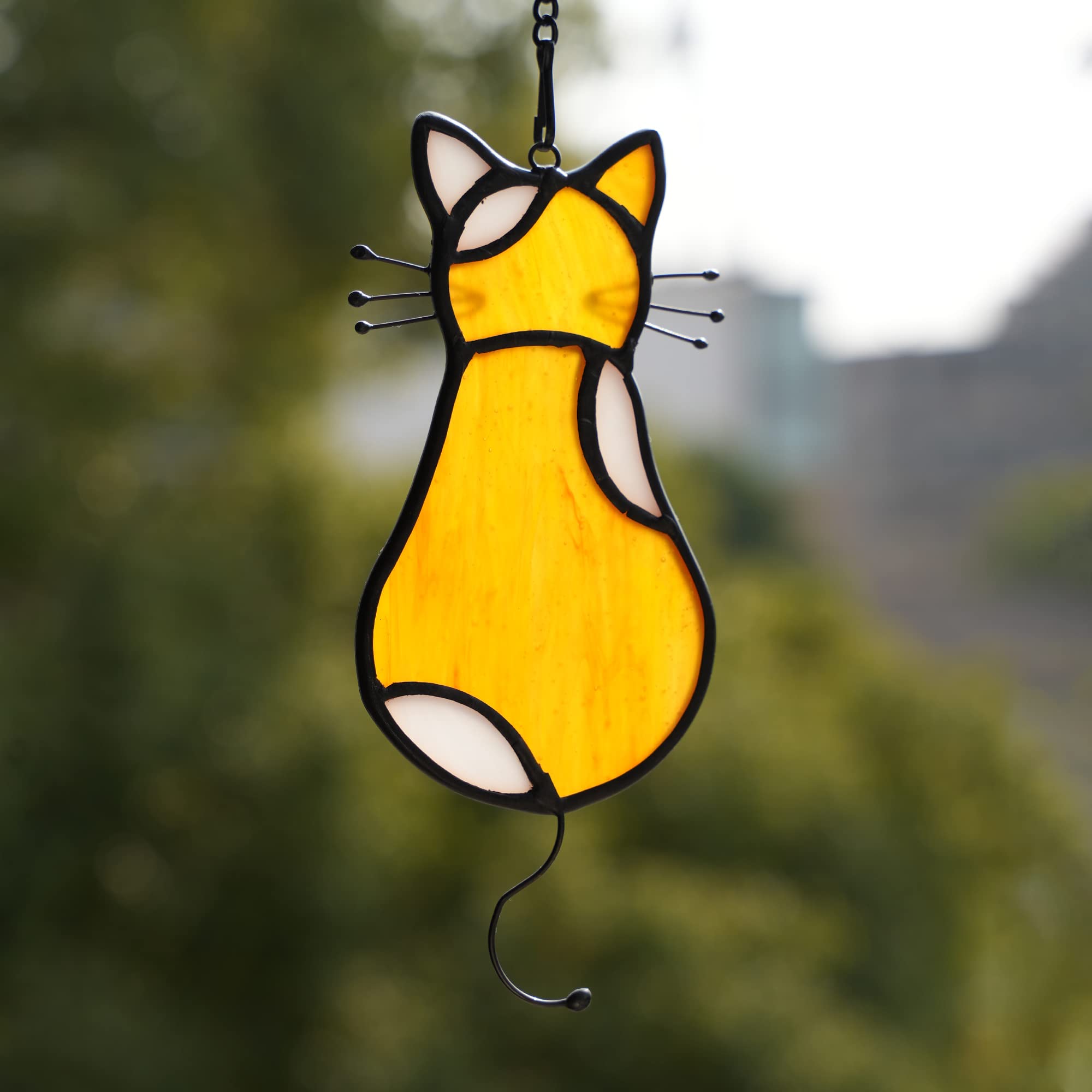 Amazon.co.jp: BOXCASA 猫装飾サンキャッチャー 窓用 猫ステンドグラス